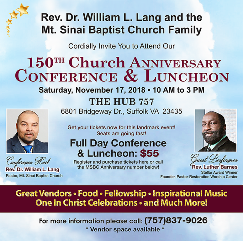 Mt Sinai Baptist Church 150th Church Anniversary Featuring Luther