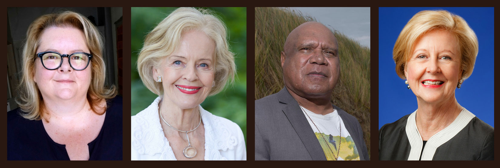 Composite of photos - Magda Szubanski, Dame Quentin Bryce, Archie Roach, Commission President Professor Gillian Triggs