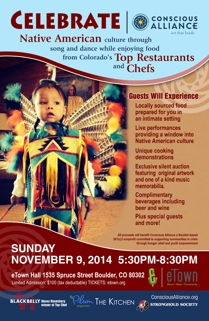 flyer for the conscious alliance celebration of native american culture fundraiser