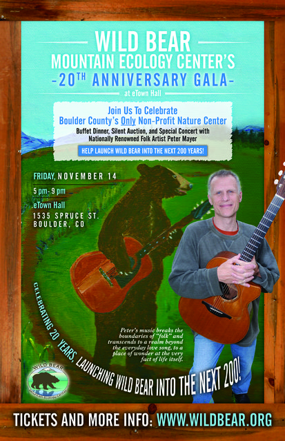 poster for the Wild Bear Mountain Ecology Center's 20th Anniversary Gala