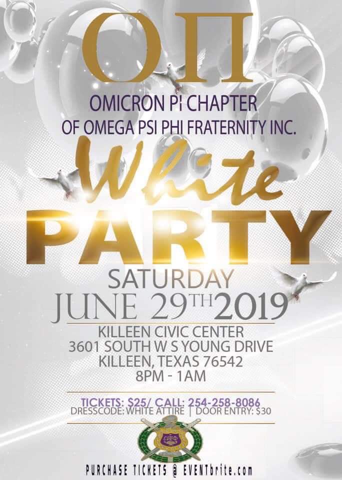 White Party Omicron Pi Chapter Of Omega Psi Phi Fraternity Inc 29 Jun 2019