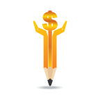 microlending academy logo: a pencil with cupped hands and a dollar sign