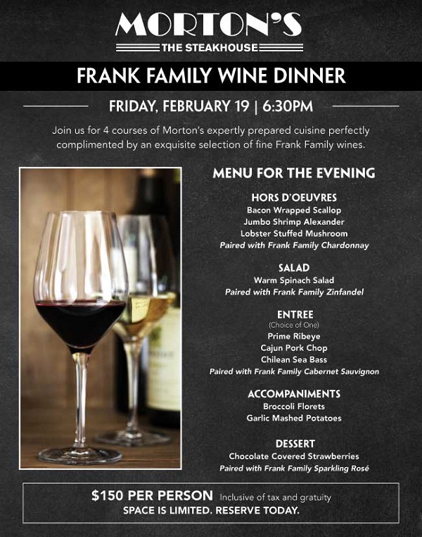 Frank Family Wine Dinner - Palm Desert Tickets, Sat, Feb 20, 2016 at 6: ...