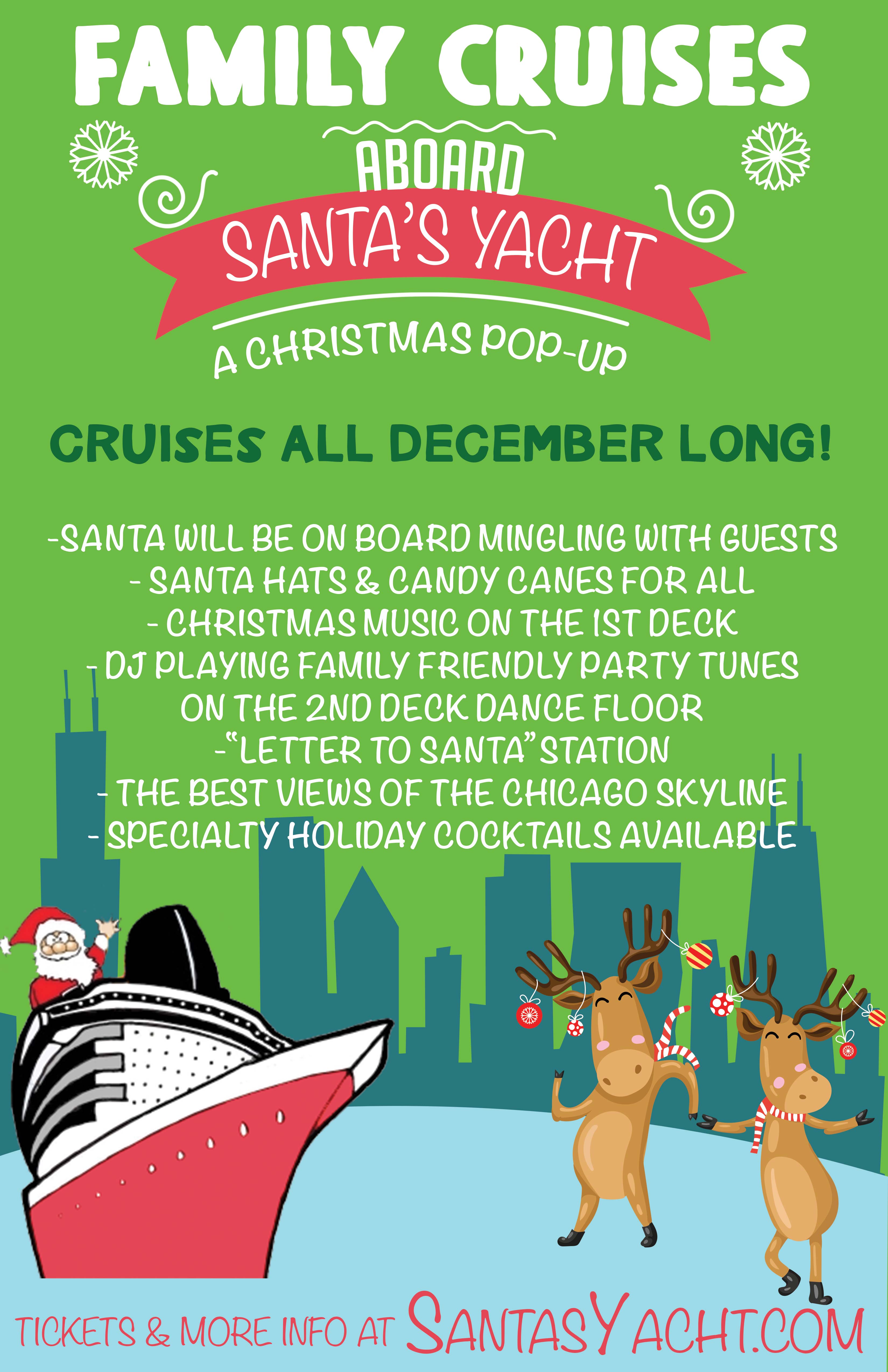 Family Christmas Cruise Party on Lake Michigan - Tickets Include a Live DJ, Candy Canes and Santa Hats for All