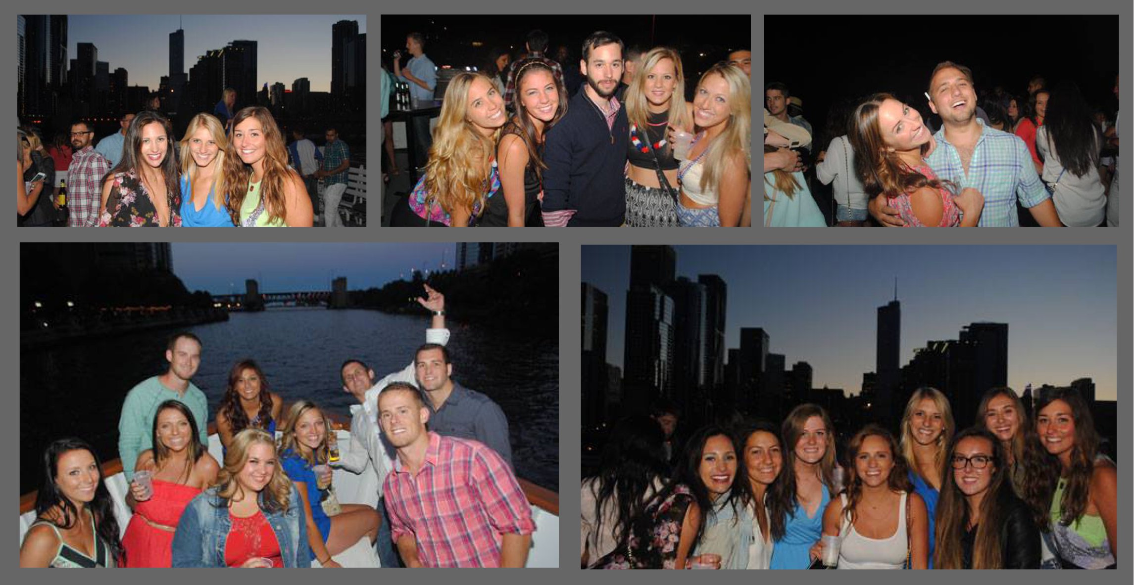 Chicago Night Booze Cruise Collage