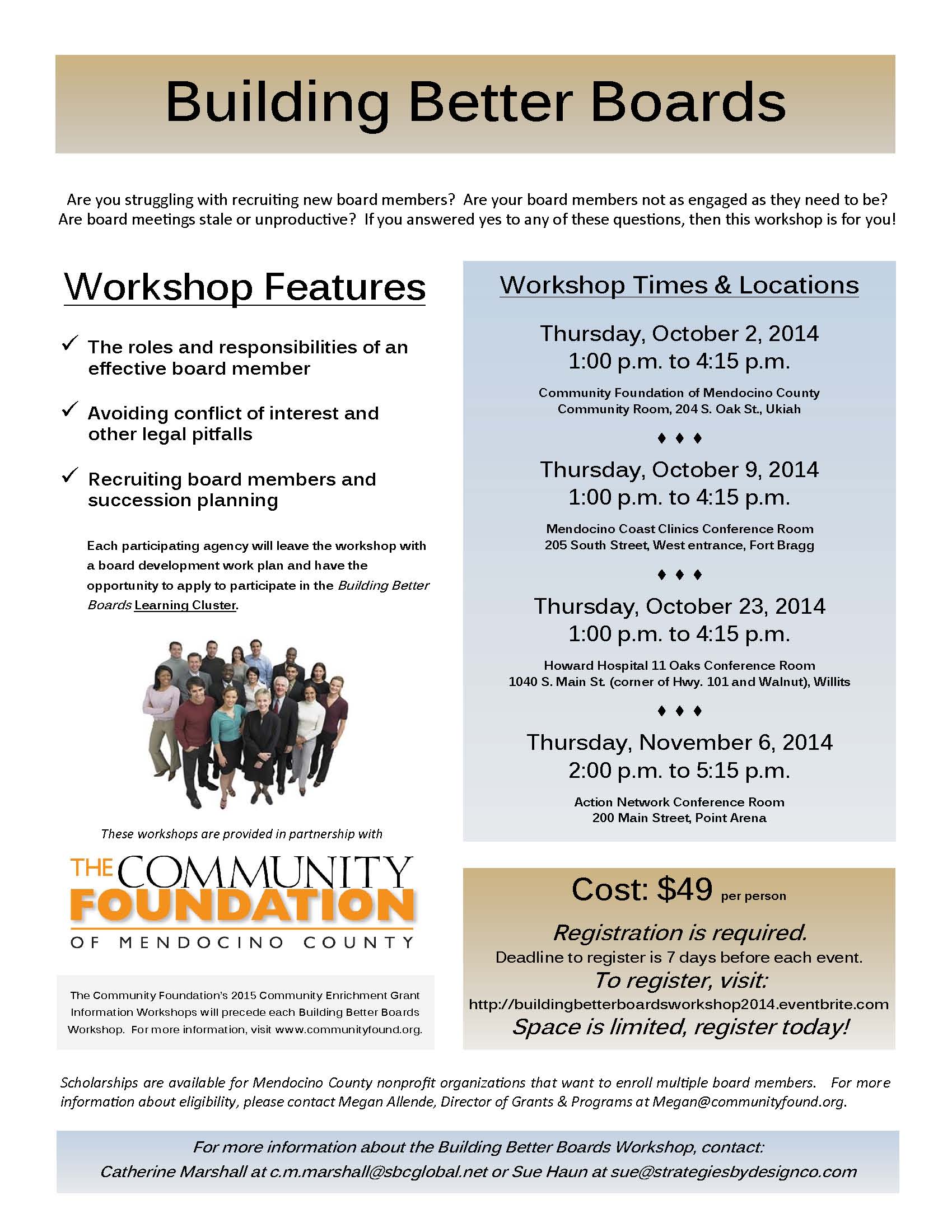 Building Better Boards Tickets, Thu, Nov 6, 2014 at 200 PM