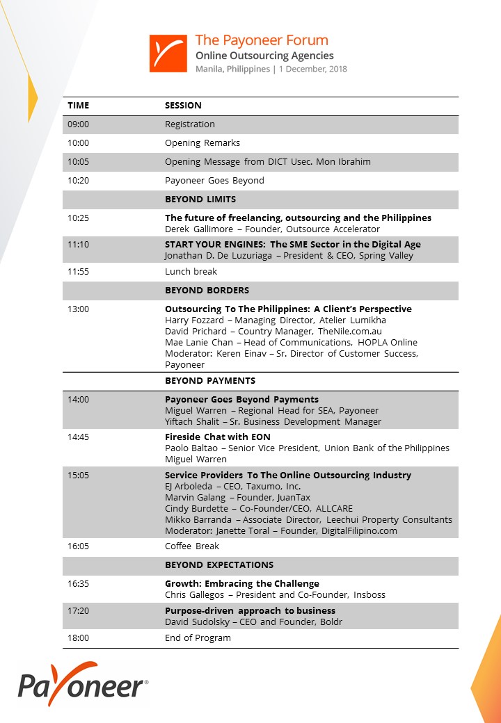 Manila Forum Agenda