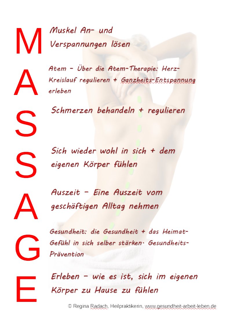 Die Wohltat von Massage