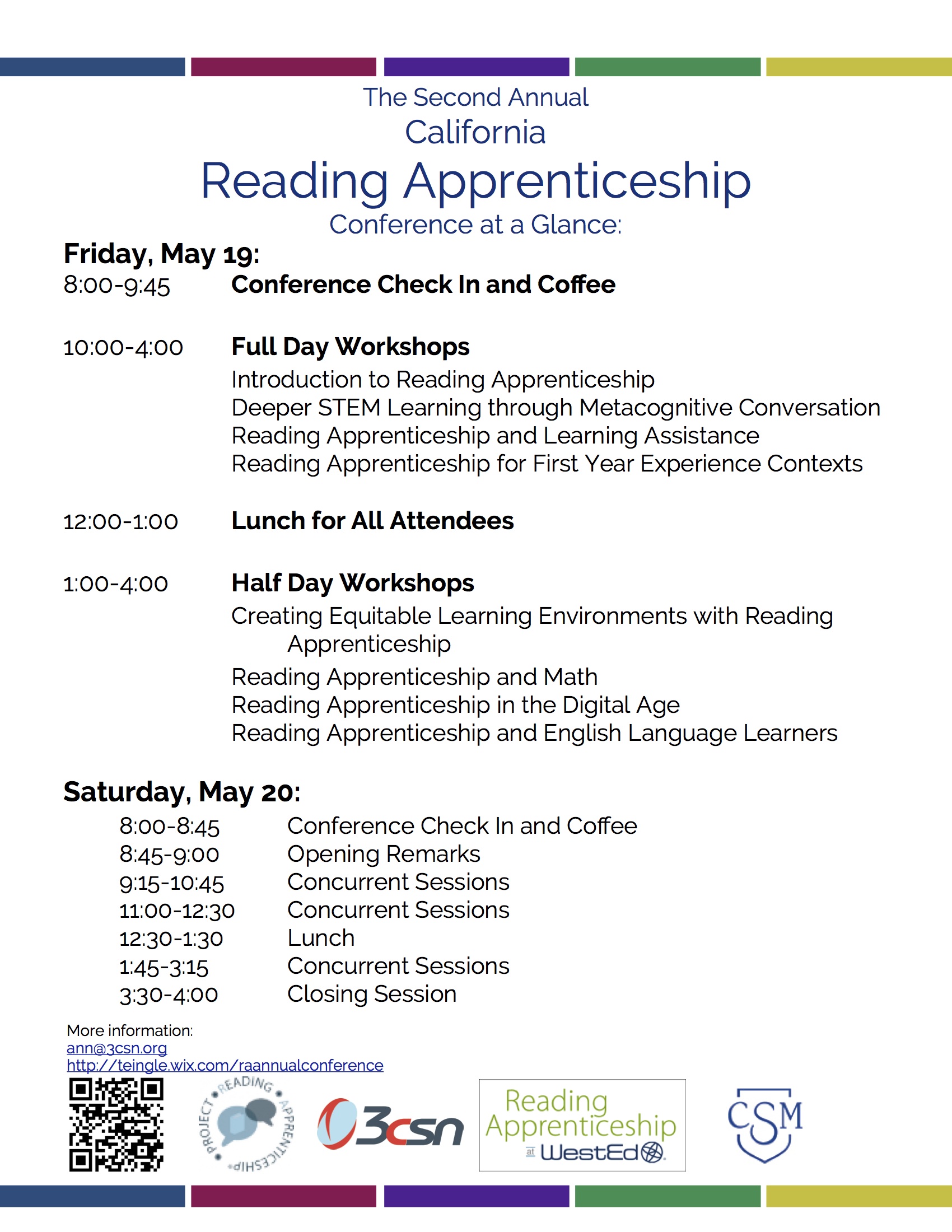 Conference Schedule At A Glance Conference Schedule At A Glance