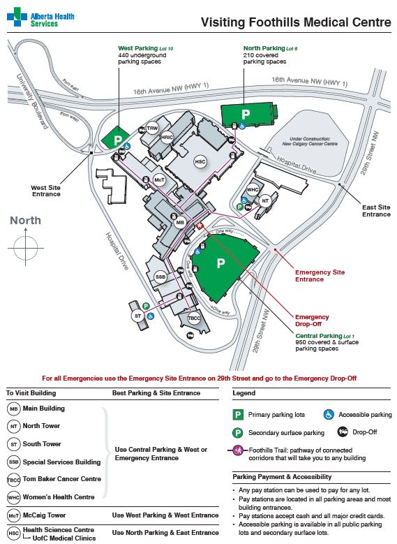 Foothills Hospital Parking Map