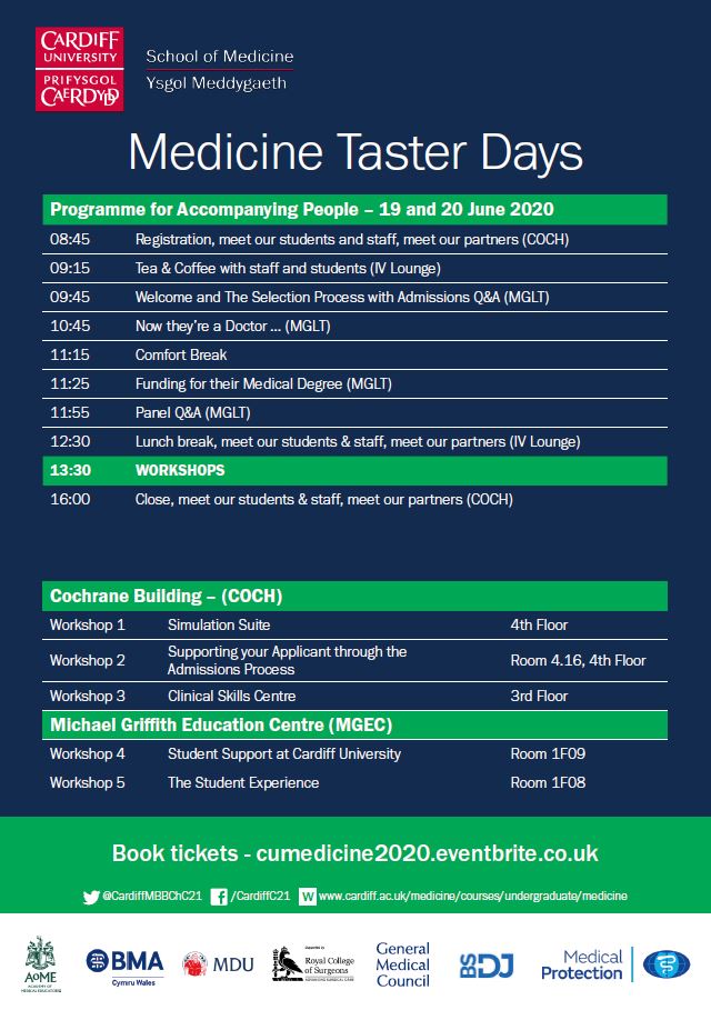 2020 Accompanying people Medicine Taster Day programme, English