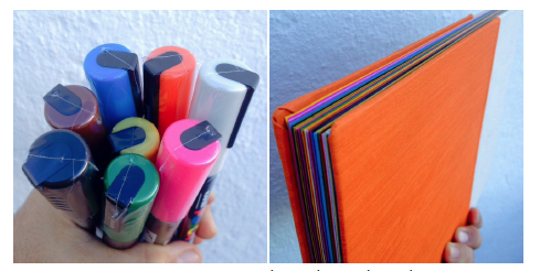 Caderno exclusivo da forma&ccedil;ao e canetas UniPOSCA e c