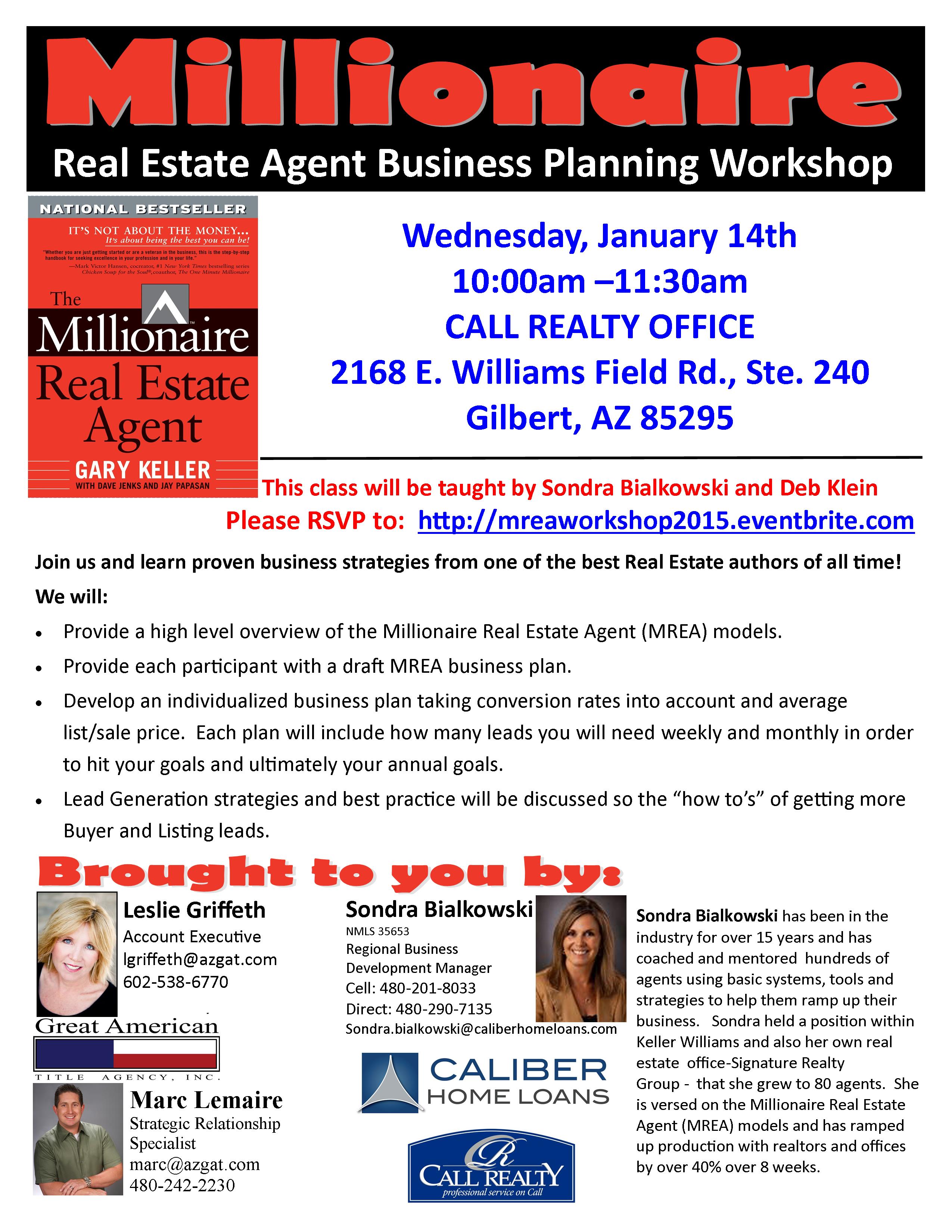 The millionaire real estate agent business plan image