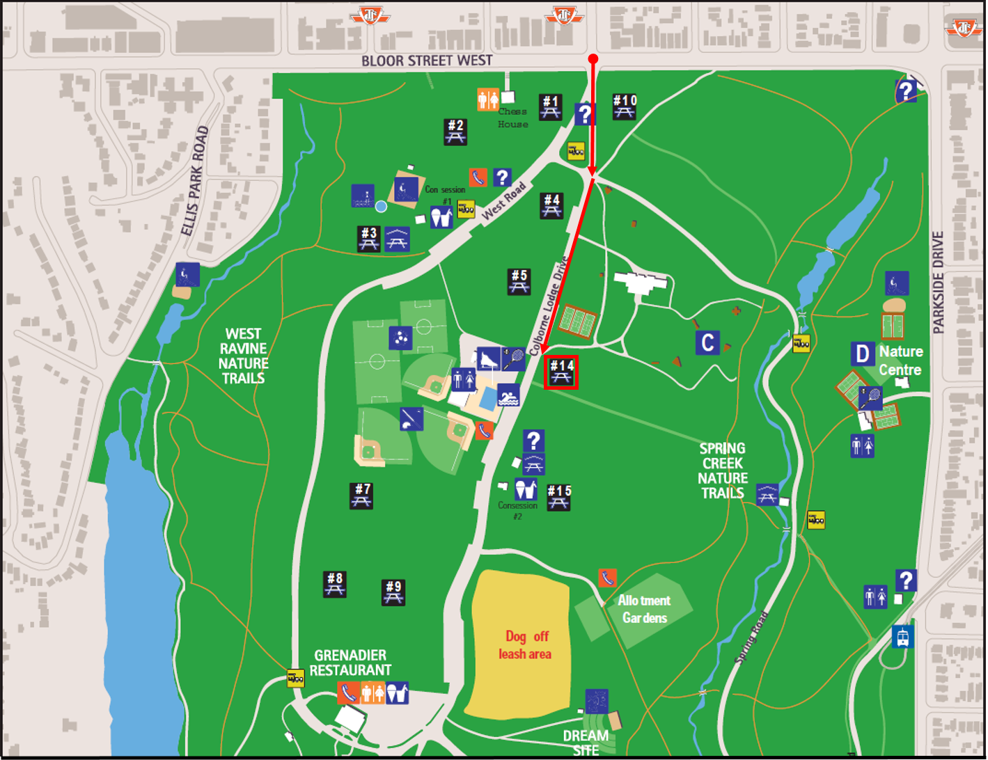 High Park Map - Picnic Area #14