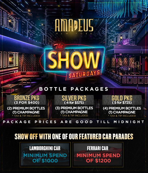 Show Saturdays at Amadeus Nightclub in Queens