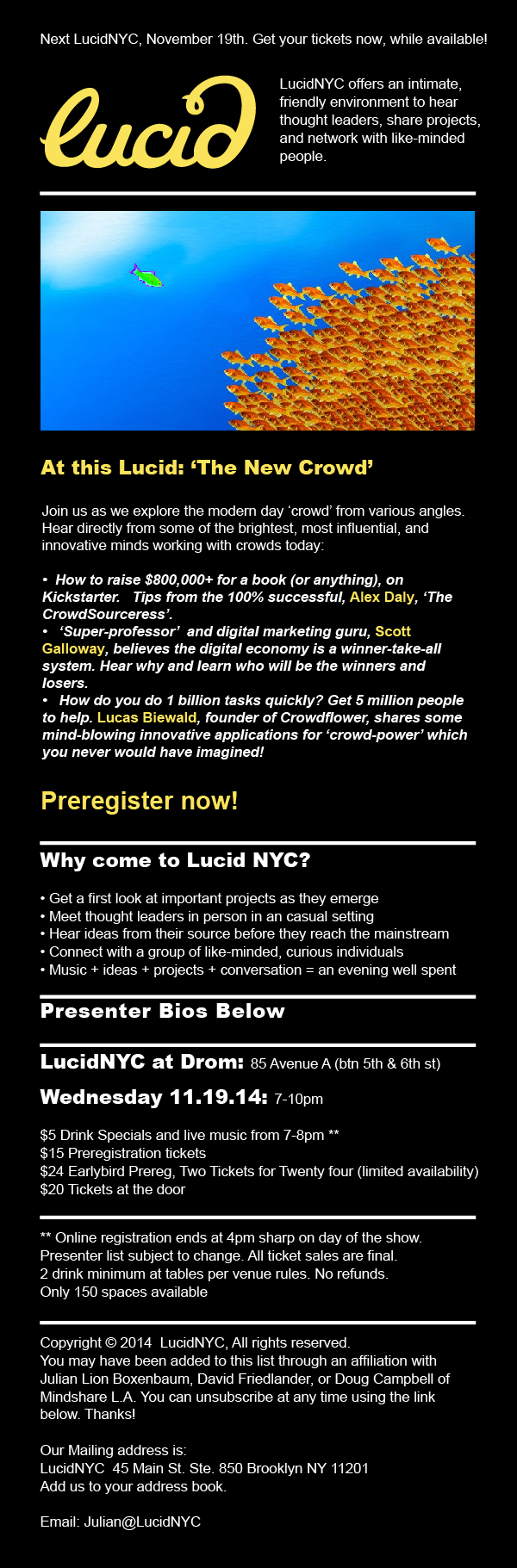 Nov 19th Lucid Event Nov 19th Lucid