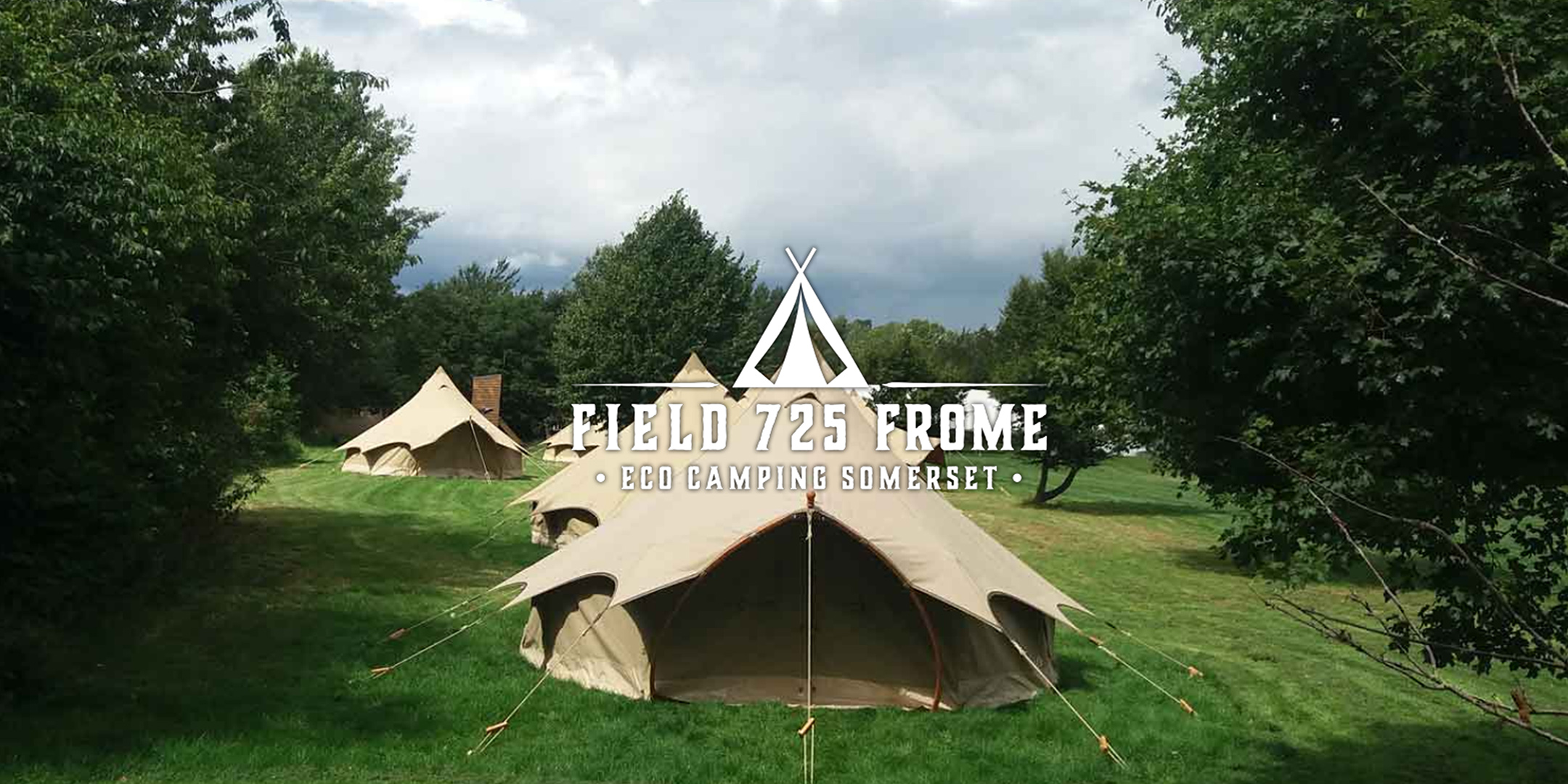 One of the bell tents in FIeld 725 in Somerset