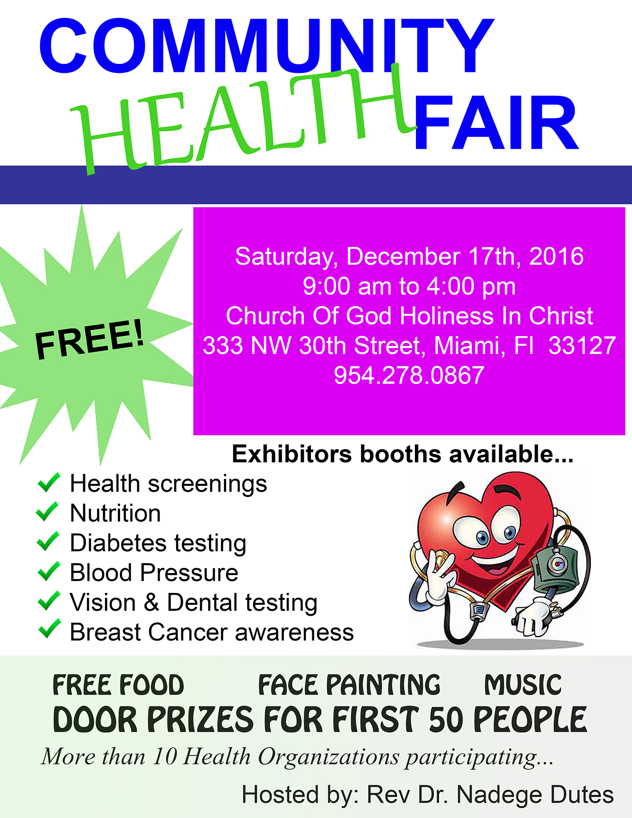 Community Health Fair Tickets Sat Dec 17 2016 At 9 00 Am Eventbrite Community Health Fair Flyer Template