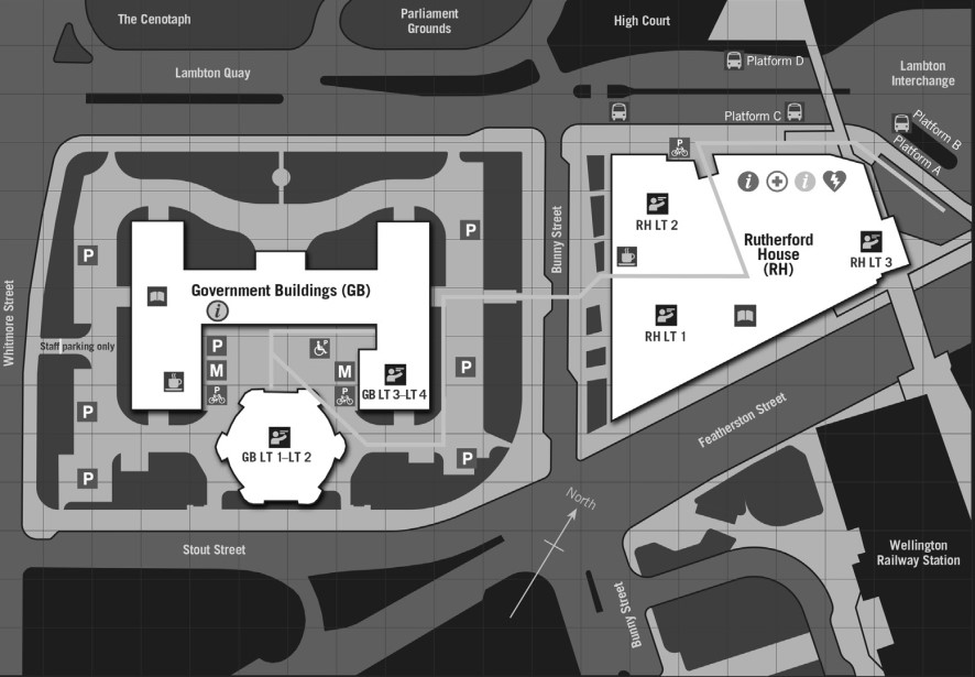 Map of Victoria University - Pipitea Campus