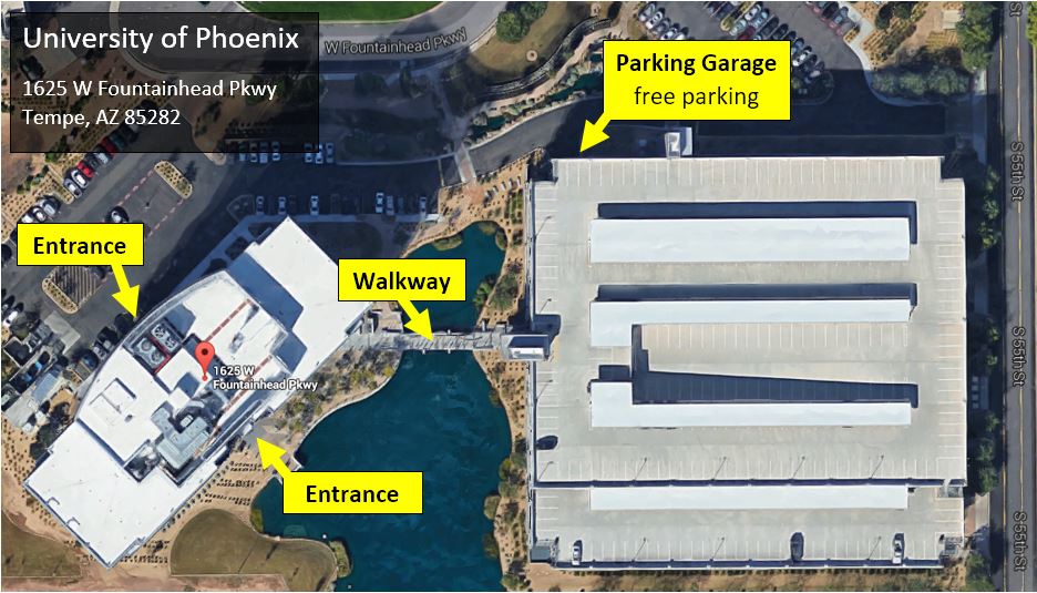 University of Phoenix Fountainhead Parking Map