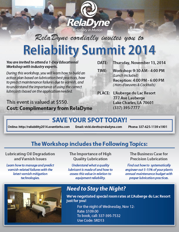 Reliability Summit 2014 Invitation
