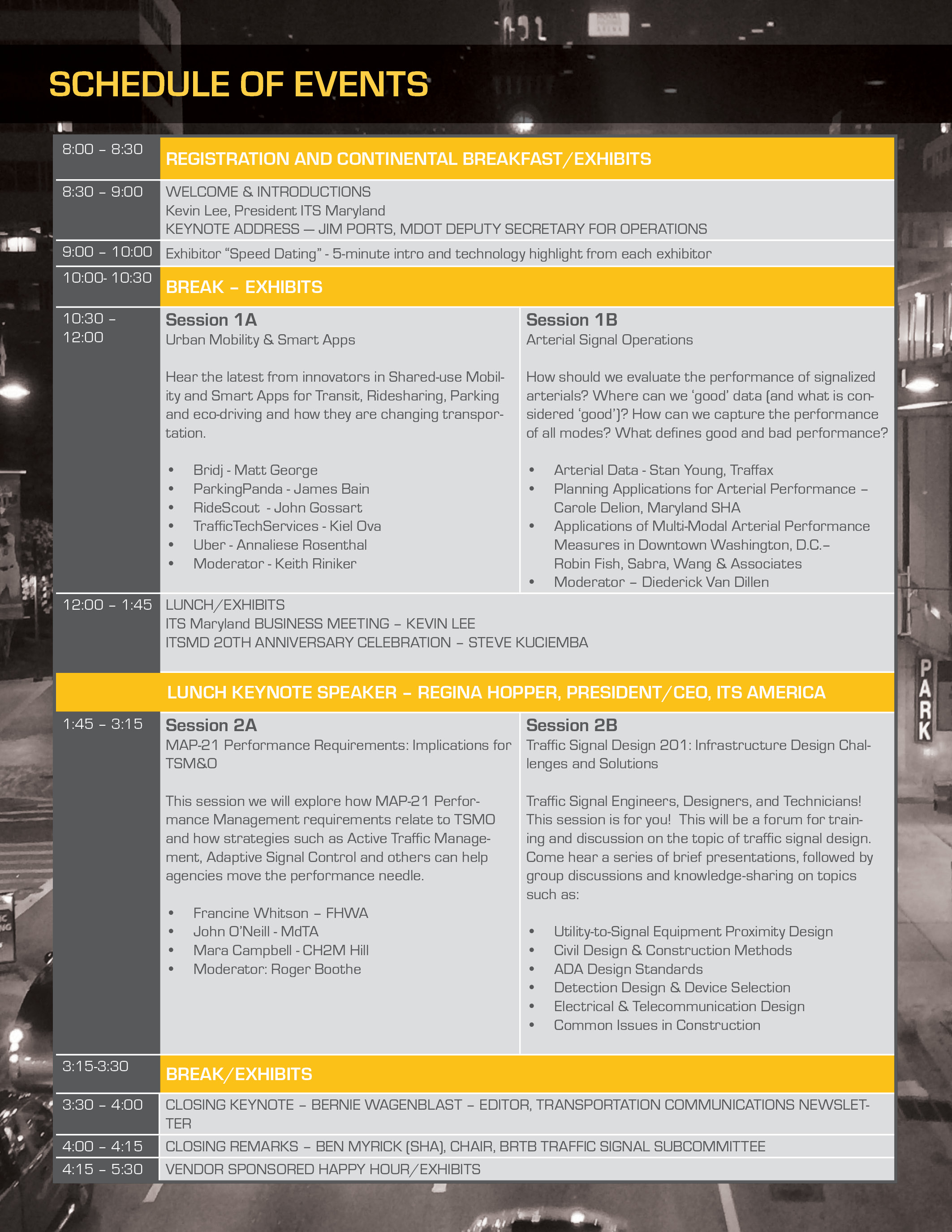 2015 JOINT REGIONAL TRAFFIC SIGNAL FORUM &amp; ITS MARYLAND ANNUAL MEETING ...