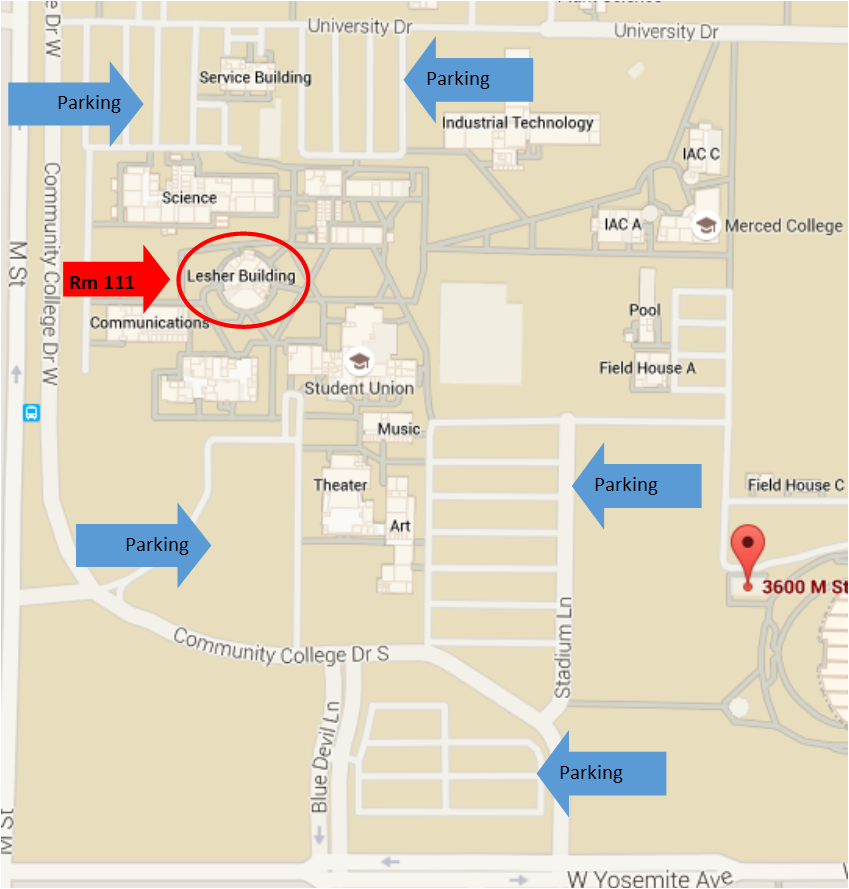 Merced College Map