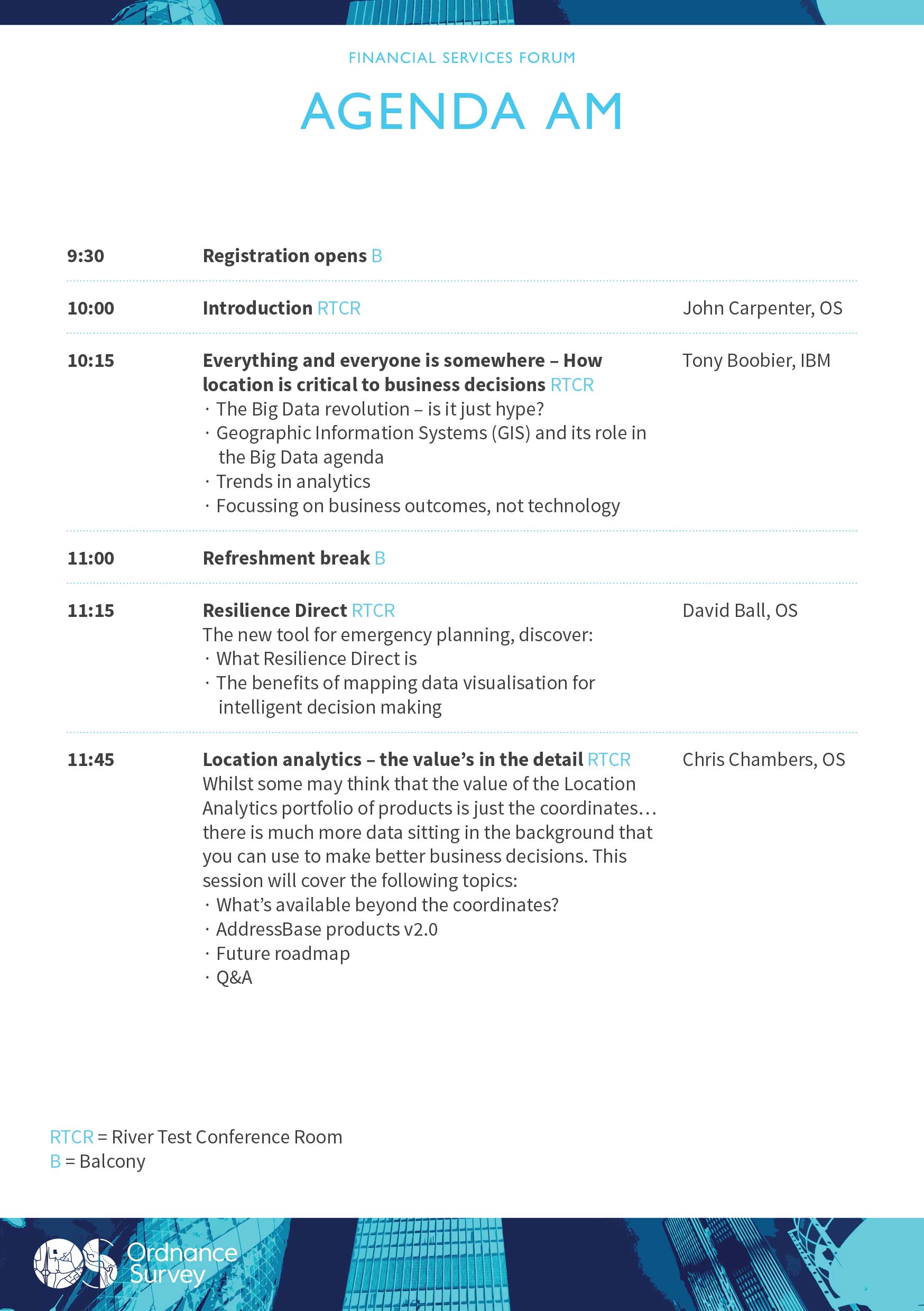 Financial Services Forum Morning Agenda