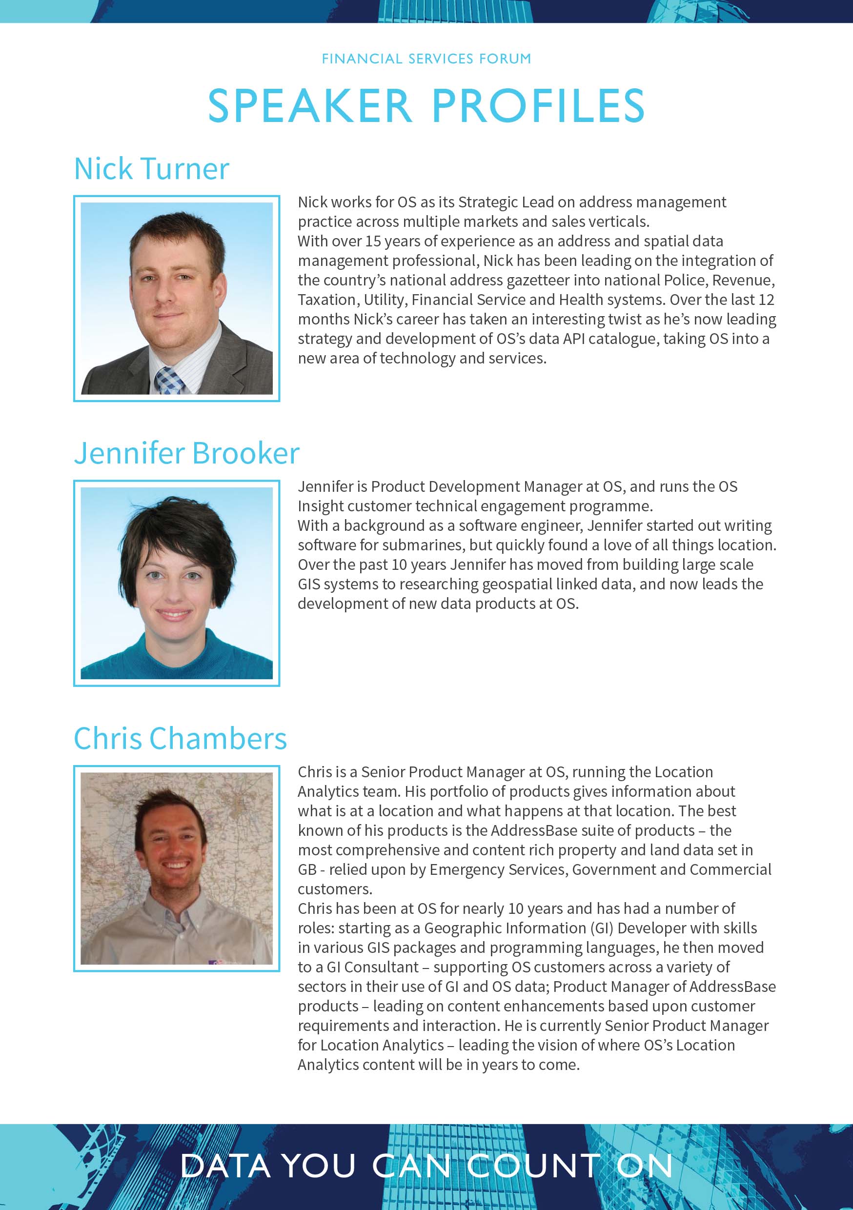 Financial Services Forum Speaker Profiles