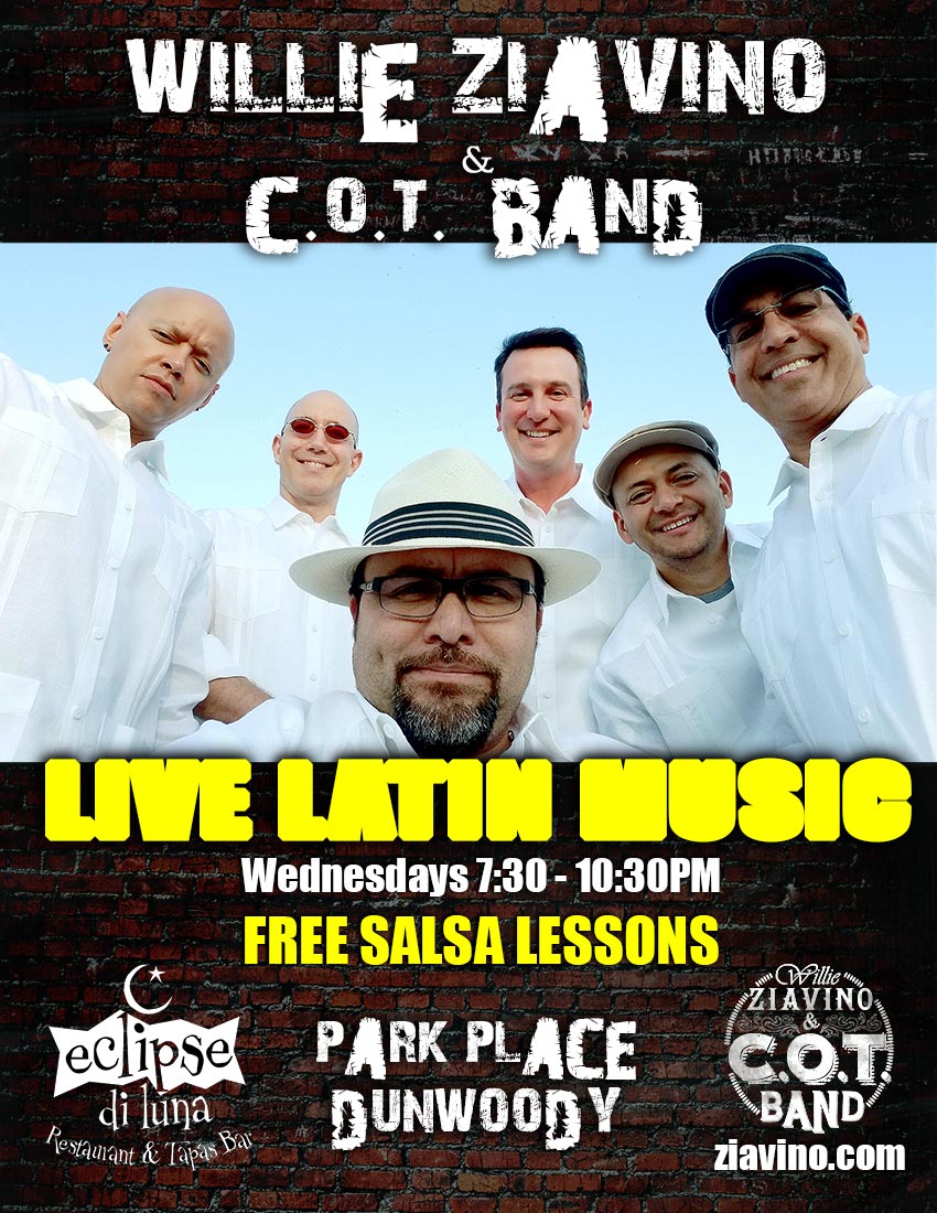 Live Latin Band & Free Salsa Lessons on Wednesday Nights in Dunwoody at Eclipse Di Luna - Park Place