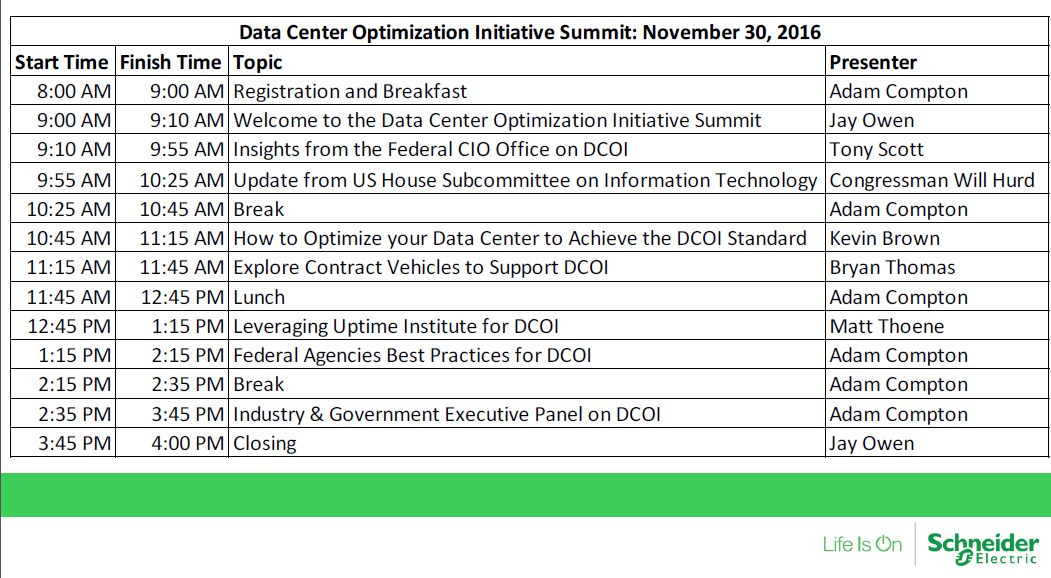 DCOI Agenda