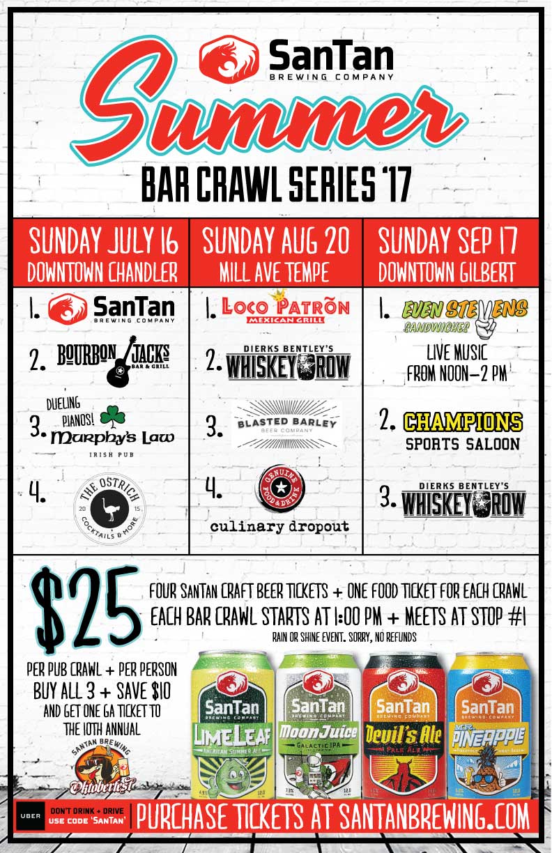 SanTan Summer Bar Crawl Series poster