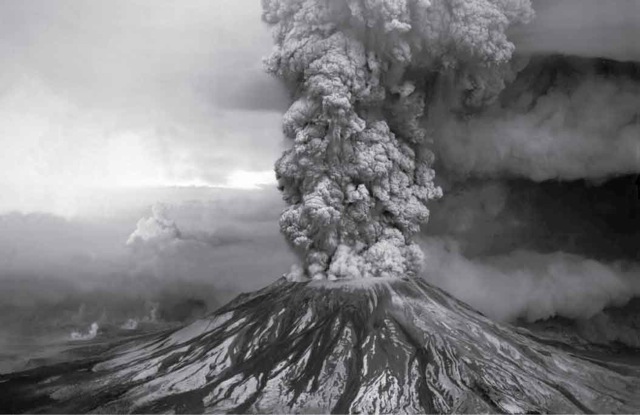 volcano erupting.