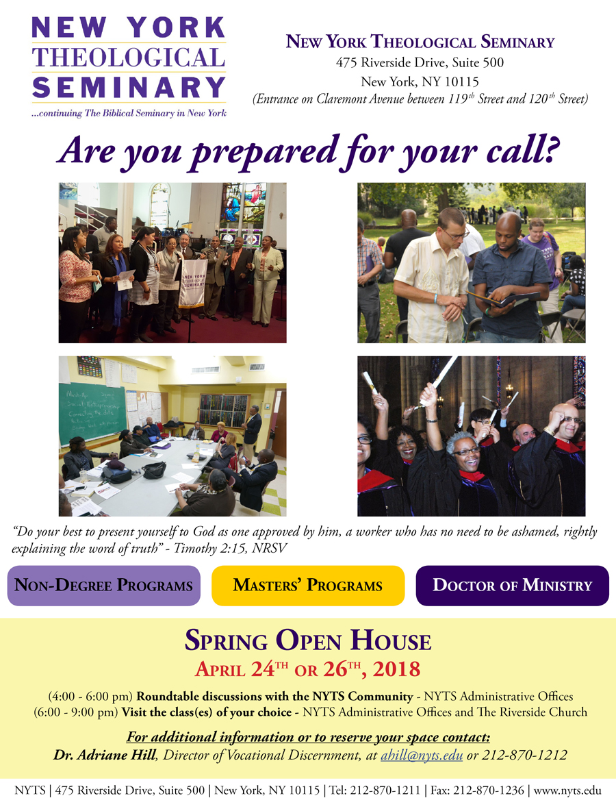 NYTS Spring 2018 Open House Flyer