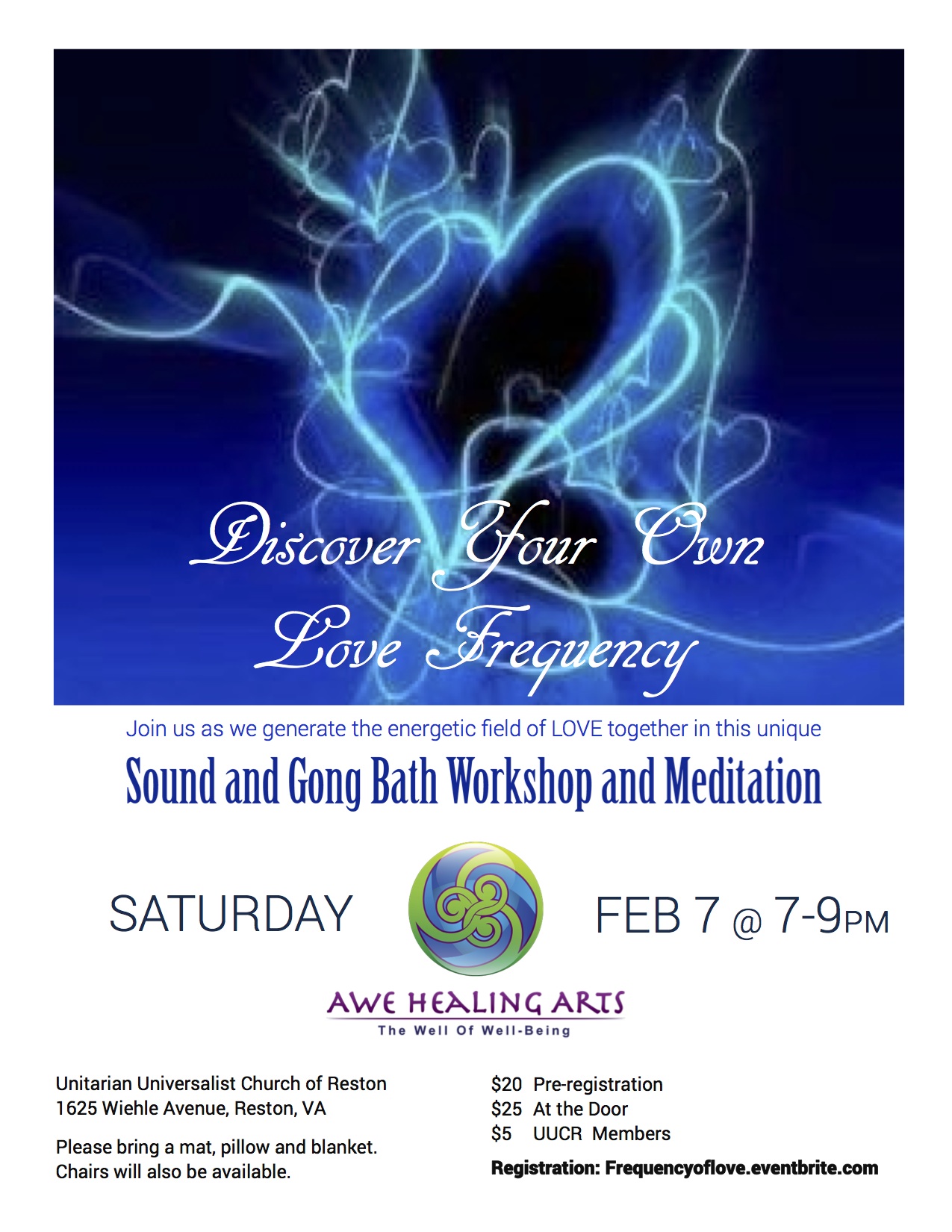 Frequency of Love Sound Meditation Flyer