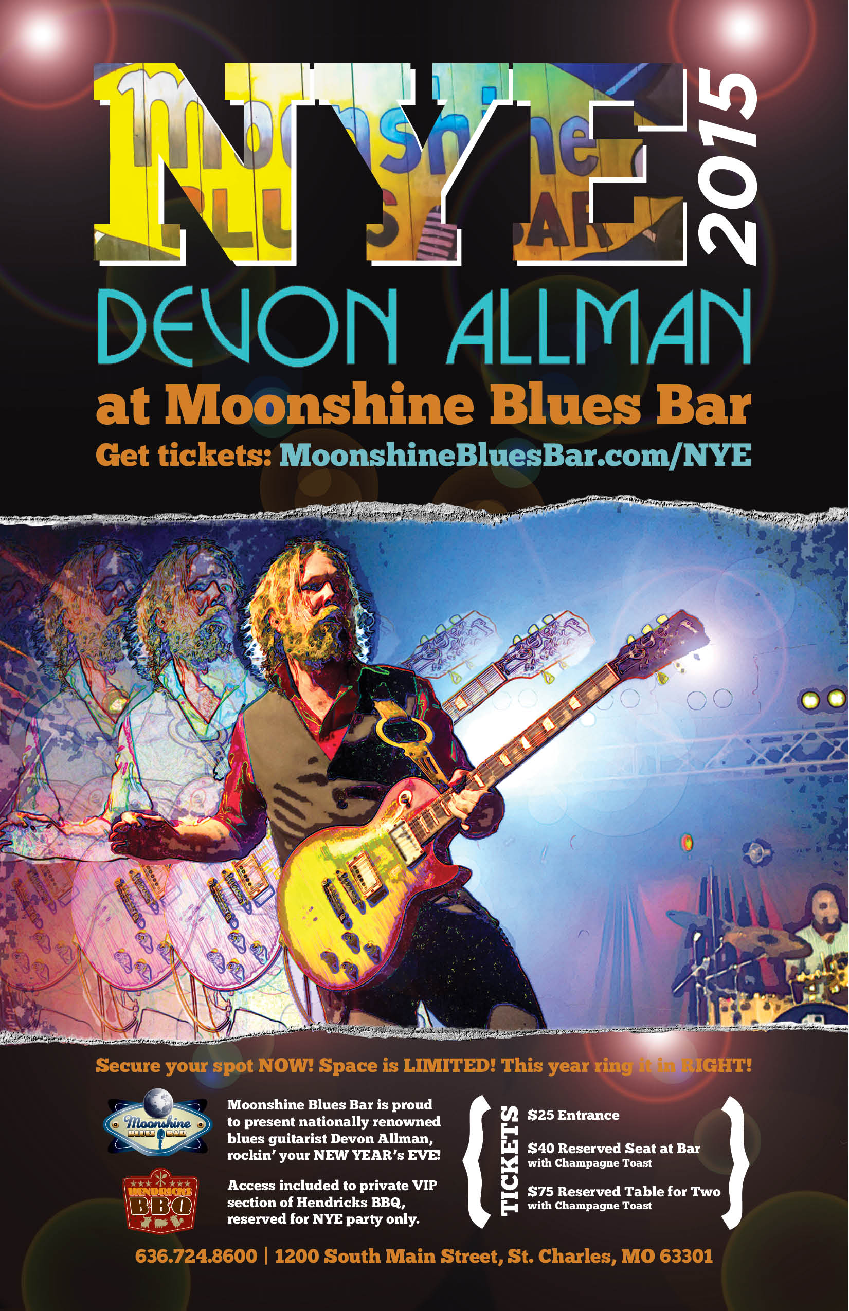 Devon Allman, rockin' the Moonshine Blues Bar this New Year's Eve