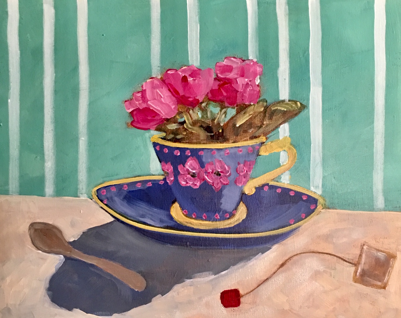 Tea Cup Painting Afternoon Tea with Mom Art Painting, Drink & Food