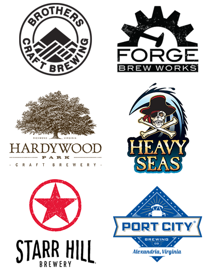 Brothers Craft Brewing, Forge Brew Works, Hardywood Park Craft Brewery, Heavy Seas, Starr Hill Brewing, Port City Brewing Company