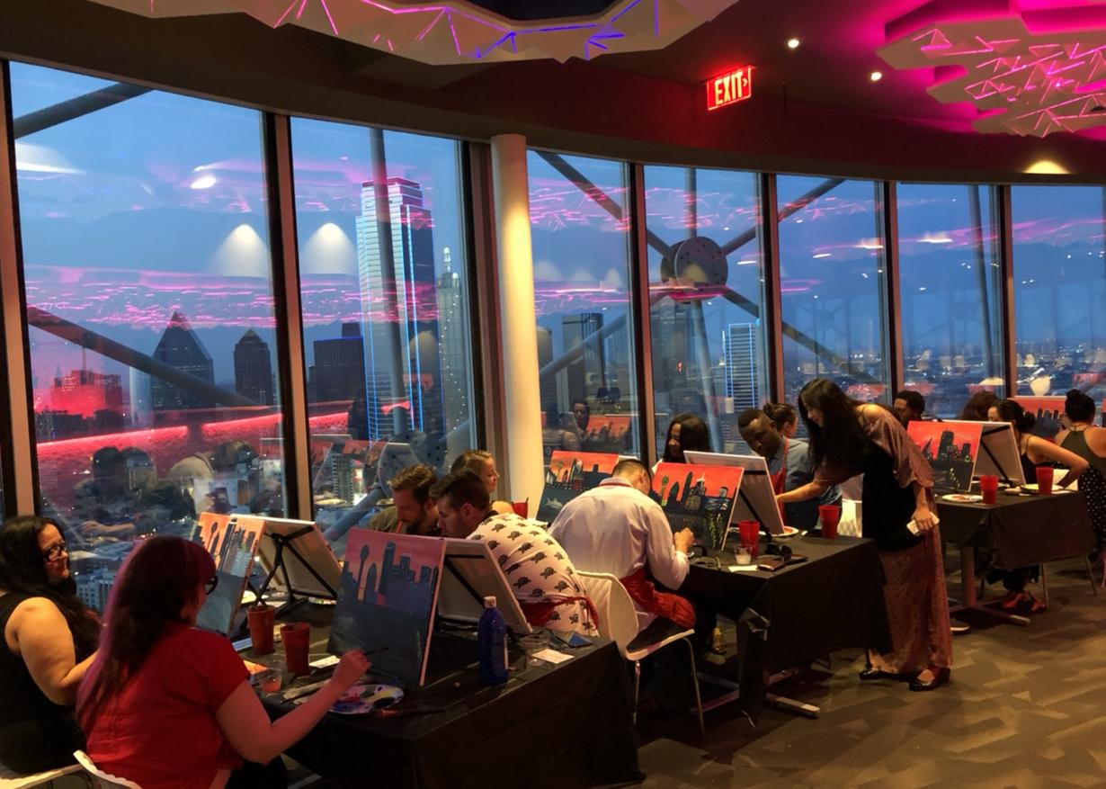 Painting With a View at Reunion Tower!