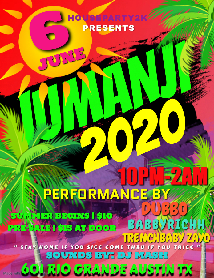 JUMANJI 2020 (Rooftop Pool Party)