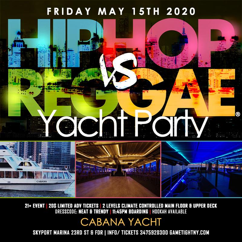 Hip Hop vs. Reggae® Midnight Yacht Party Liberty Landing Marina Cabana