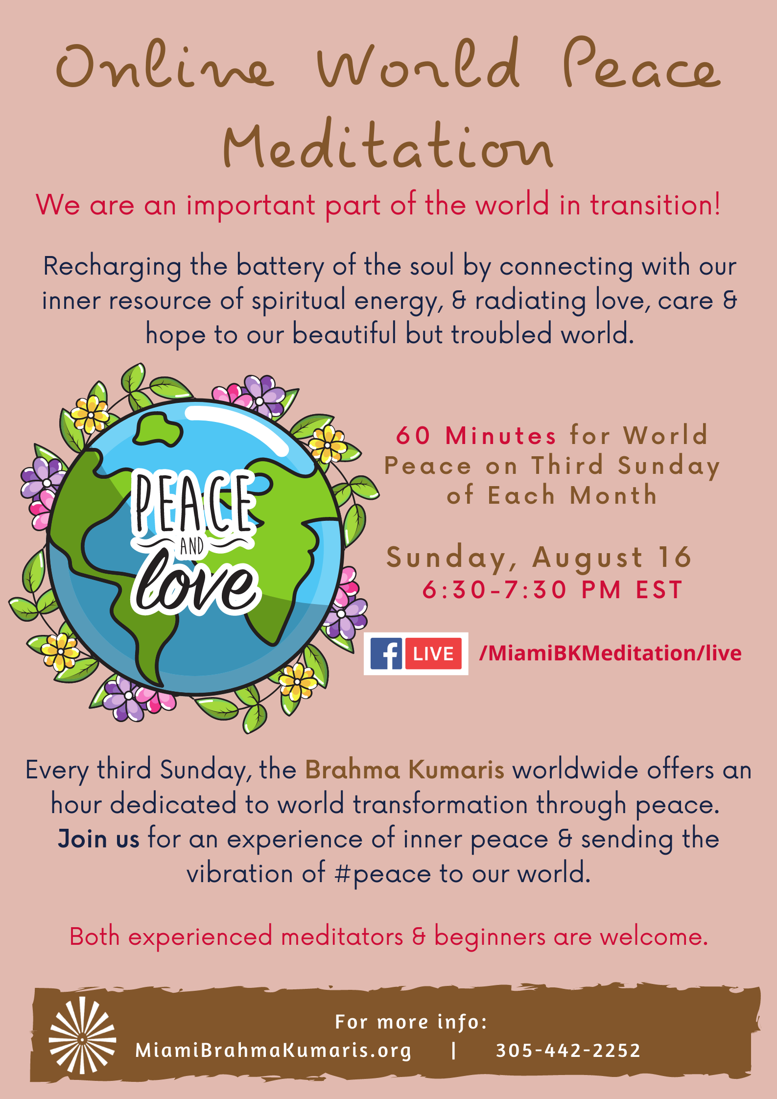 Online World Peace Meditation: Transformation through vibrations of #peace