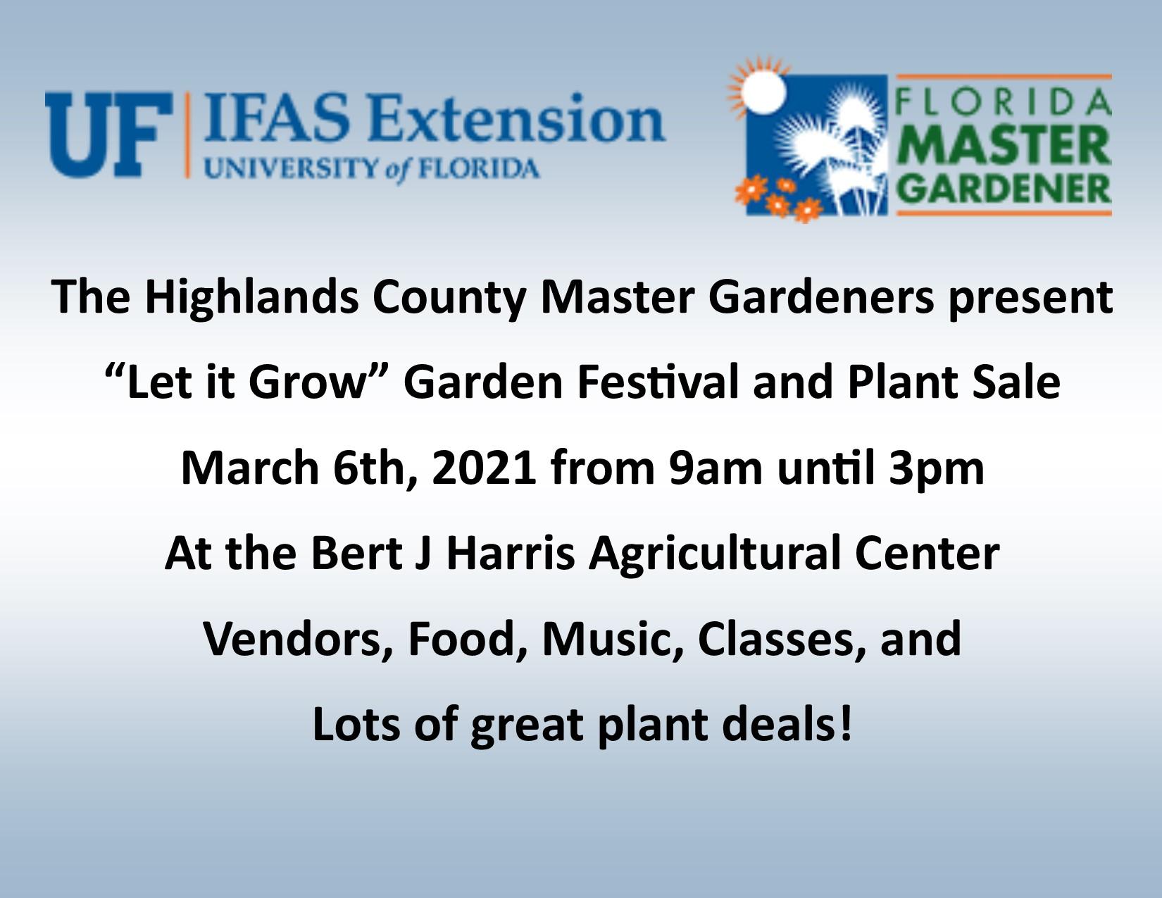 Spring 2021 Let it Grow Garden Festival and Plant Sale