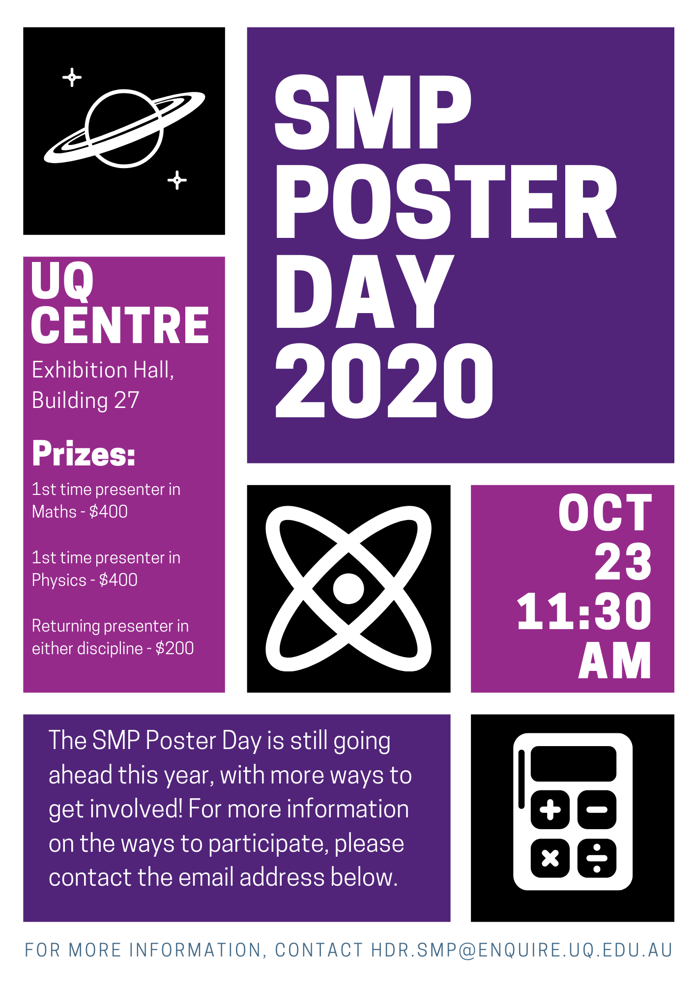 The School Of Mathematics And Physics Poster Day 23 Oct