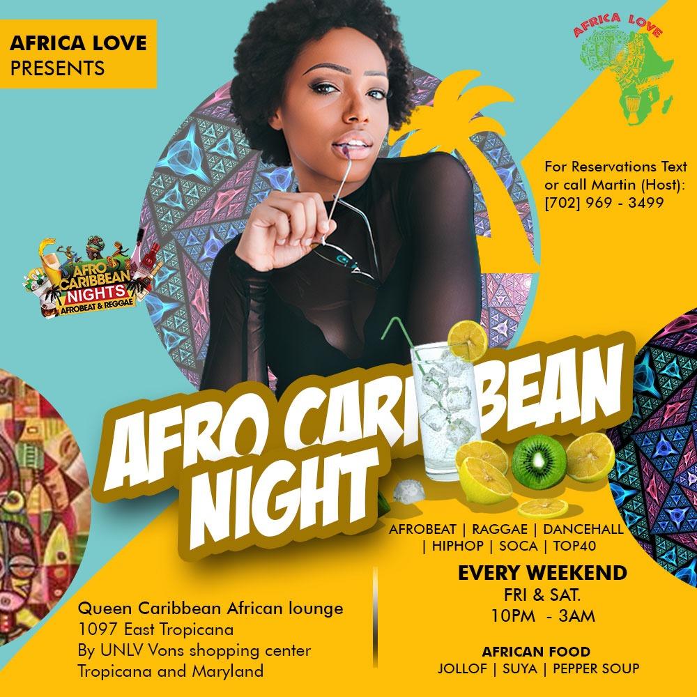 AFRO CARIBBEAN WEEKEND PARTY (NOT VALID FOR VALETINE'S WEEKEND)