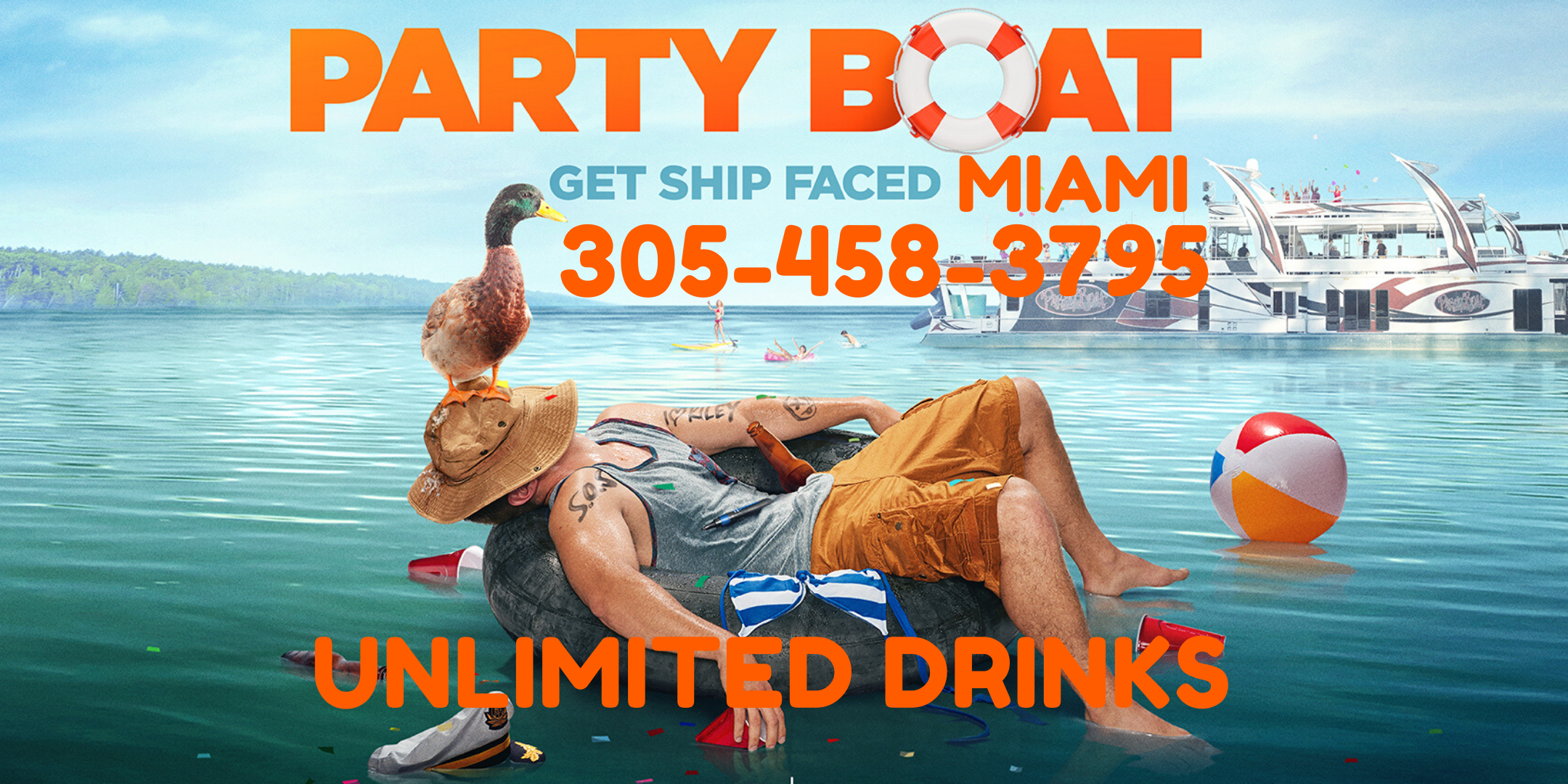 Miami Party Boat 2020 -Unlimited drinks included