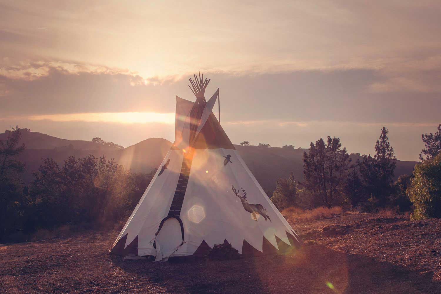 MOTHER EARTH FATHER SKY :: SUNSET SOUND HEALING ON THE LAND AT THE TIPI