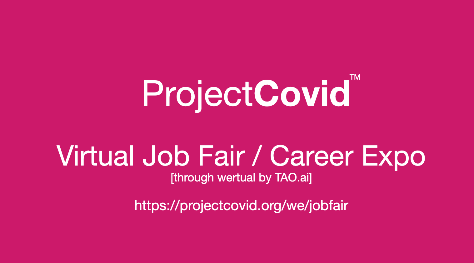 #ProjectCovid Virtual Job Fair / Career Expo Event #Detroit