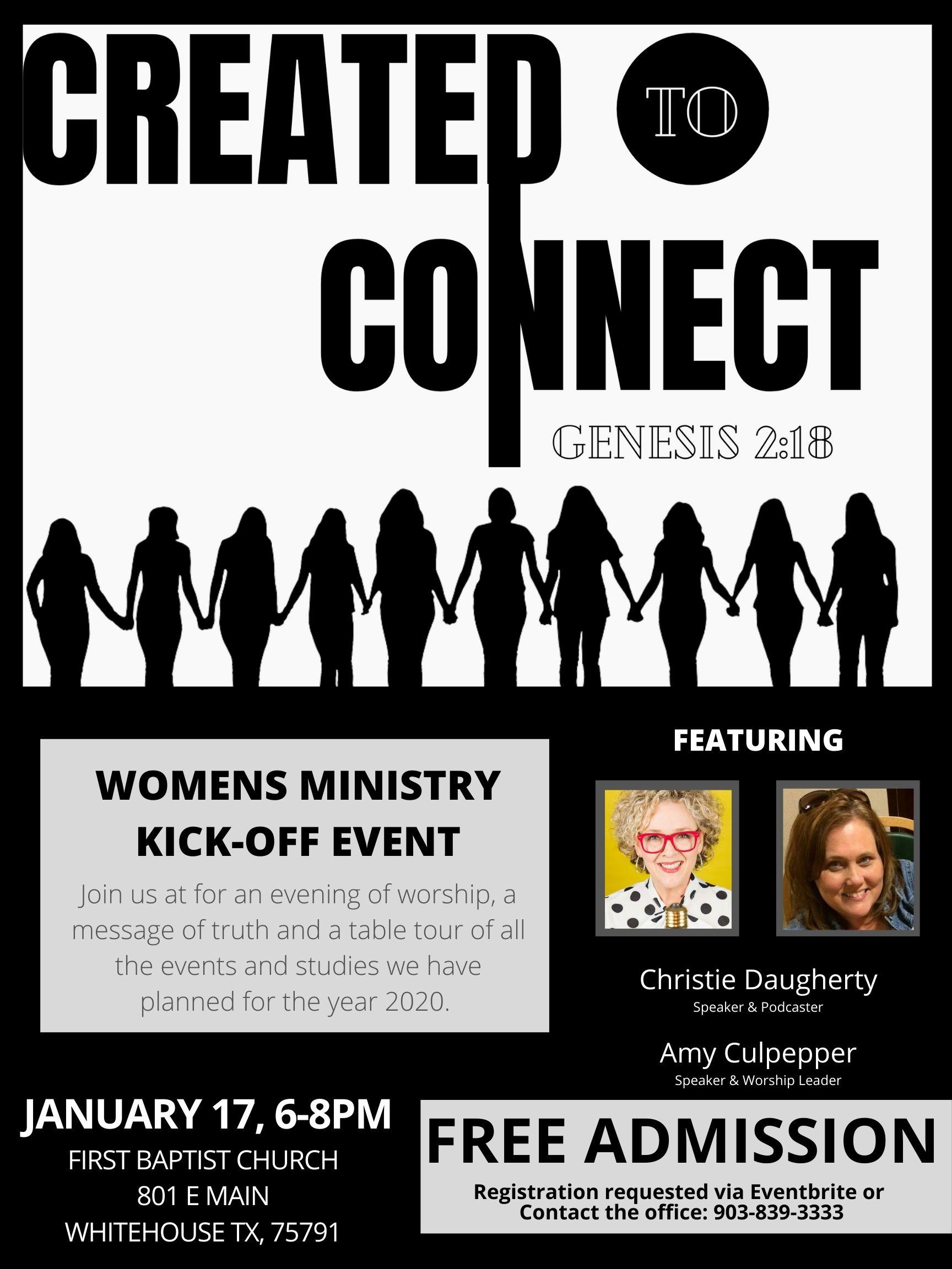 CREATED to CONNECT: 2021 Women's Ministry Annual Kick-Off