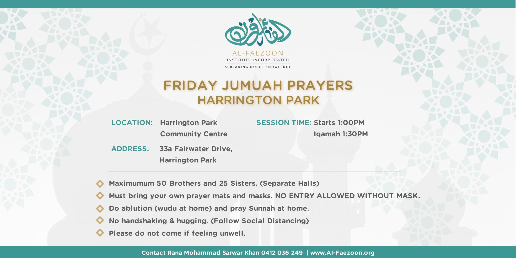 Friday (Jumuah) Prayers at Harrington Park Community Center, NSW 2567